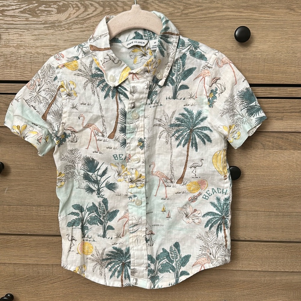Toddler boy short sleeve button down shirt